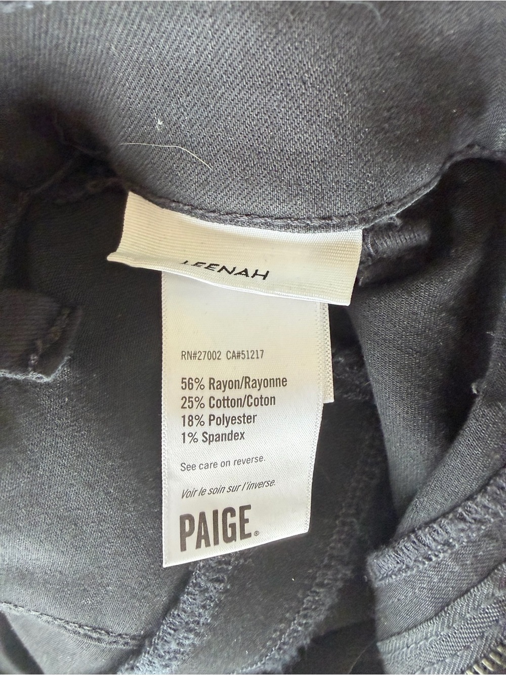 🖤 NWT PAIGE Leenah Ankle Patch Pocket Coated Jeans Black Fog Size 29 - Picture 3 of 8